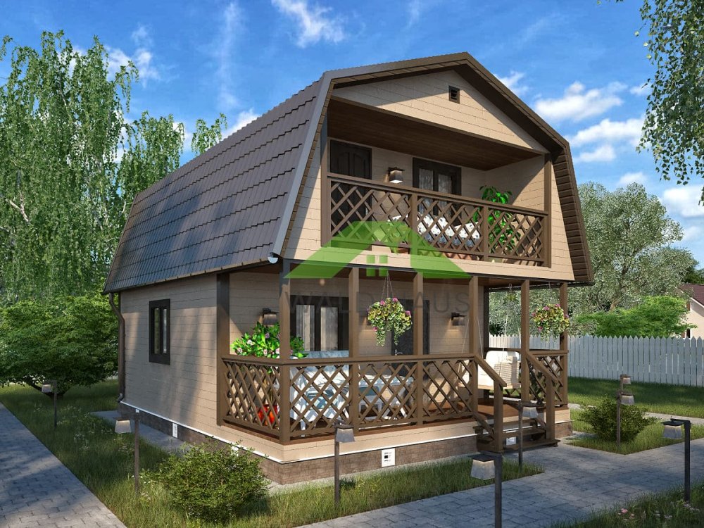 Дачный дом Клим - проект каркасного дачного дома 6х8