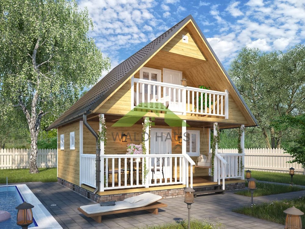 Каркасная баня Пижанка - Проект каркасной бани 6х6 м