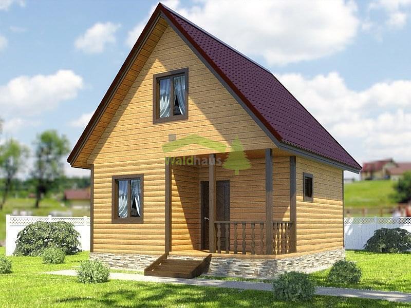 Дачный дом Березовка - проект каркасного дачного дома 6х6