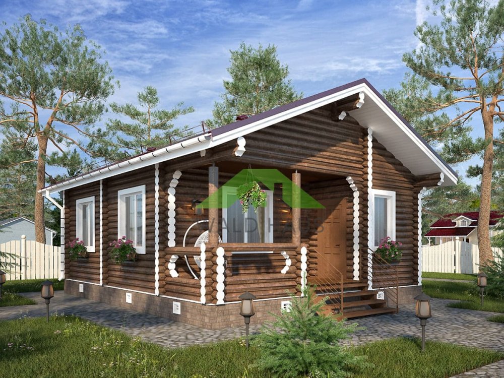Дом из бревна Дрезден - проект дома 7,0х9,0
