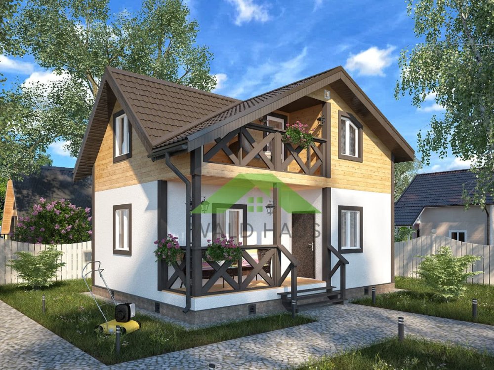 Дачный дом Текос - проект каркасного дачного дома 6,0х8,0