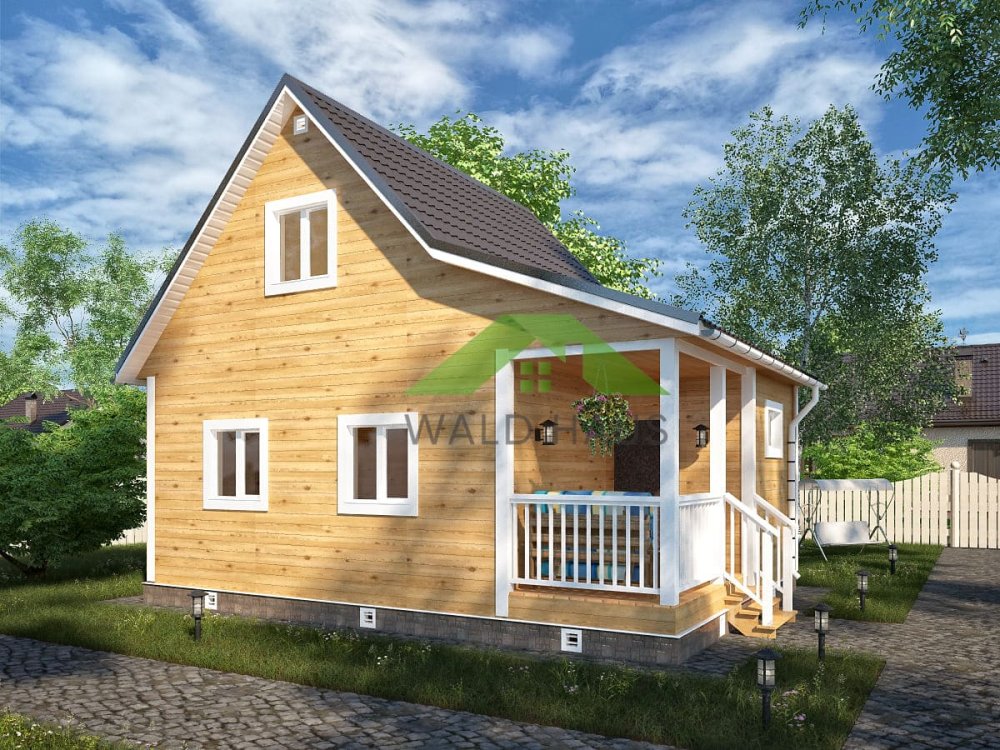 Дачный дом Аврора - проект каркасного дачного дома 6х8