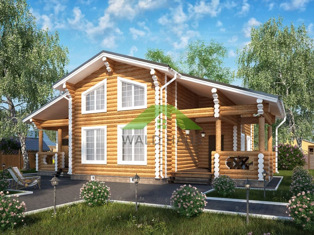 Дом из бревна Д-11 - проект дома 10,8х14