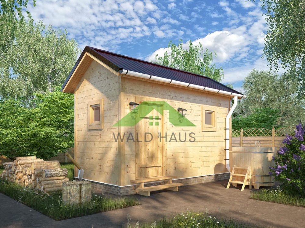 Каркасная баня Соколовка - Проект каркасной бани 2х4 м