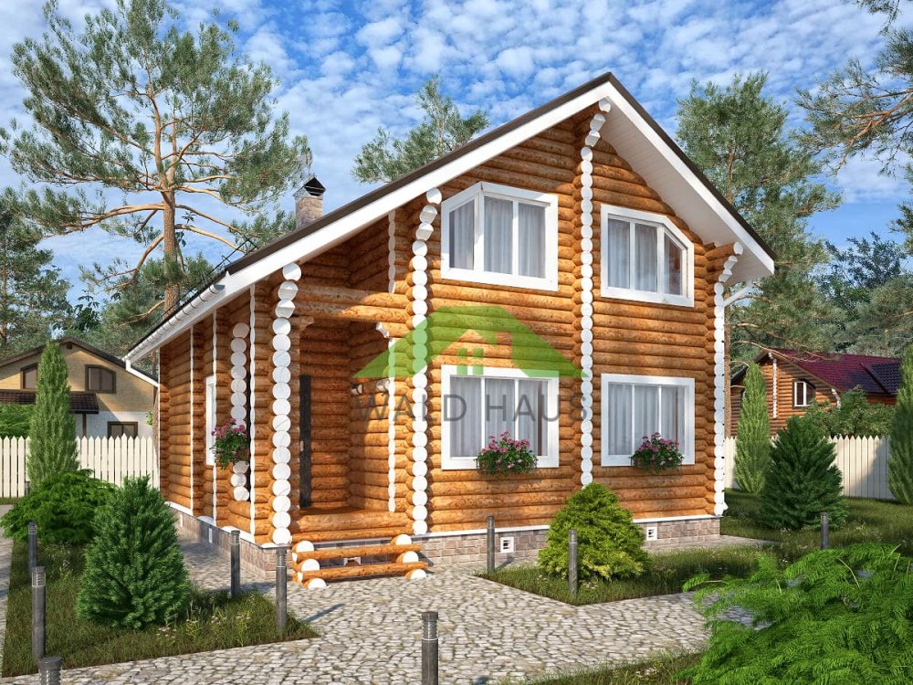 Дом из бревна Д-96 - проект дома 8,0х8,0