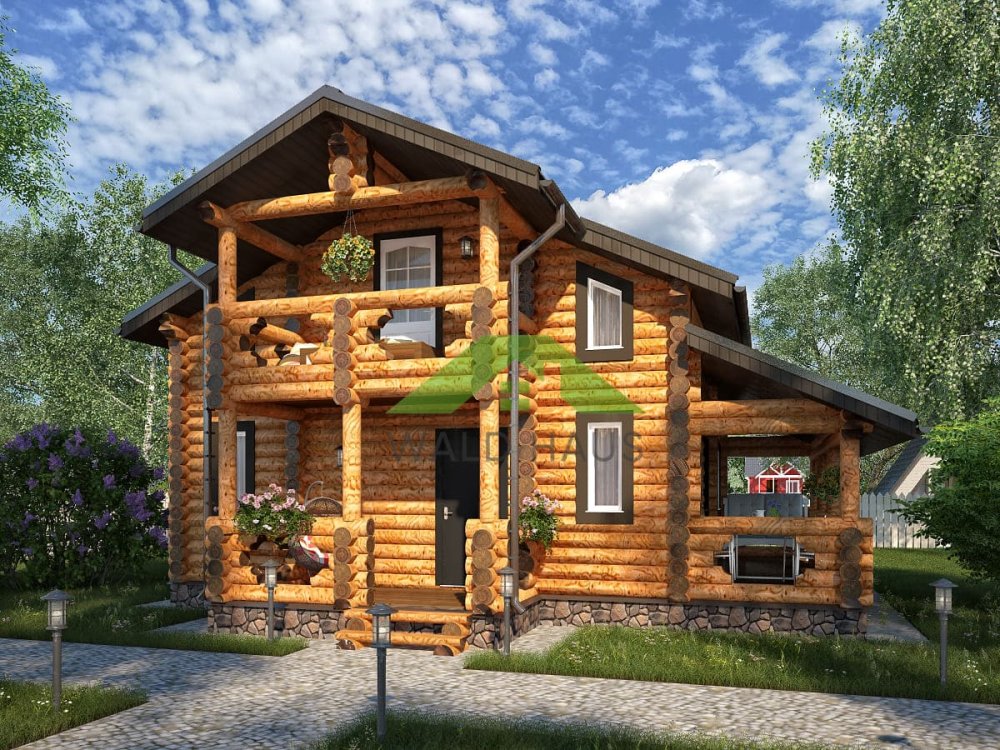 Дом из бревна Лемона- проект дома 9,3х9,5