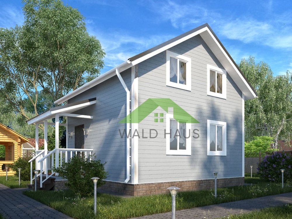 Дачный дом Дубна - проект каркасного дачного дома 6,0х7,4