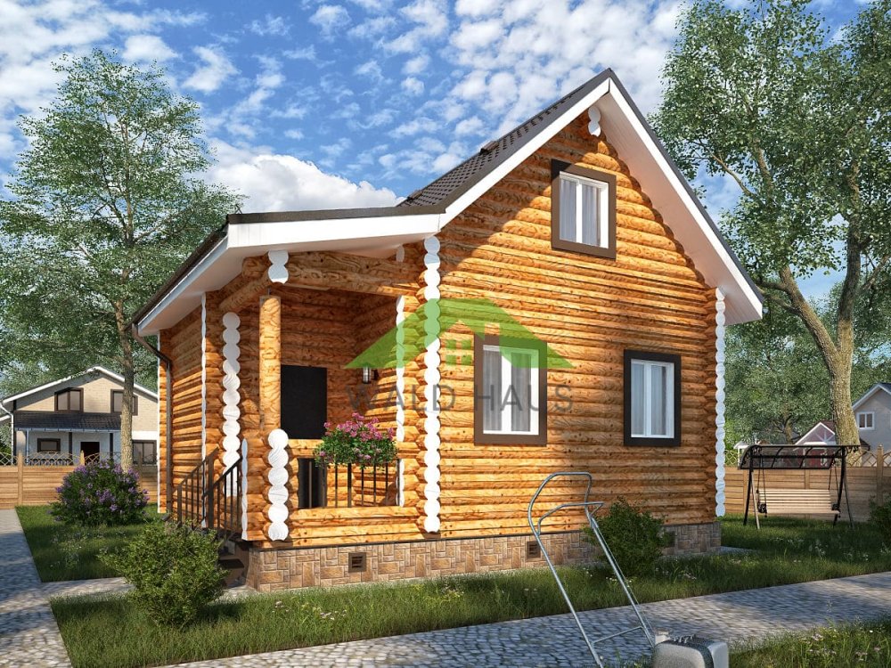 Дом из бревна Беране - проект дома 5,5х7,5