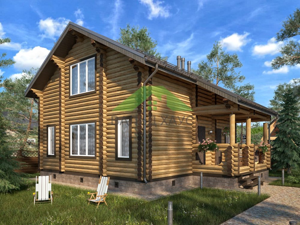 Дом из бревна Бельграно - проект дома 9,0х10,15