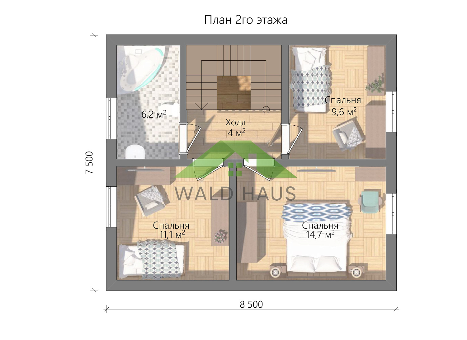 Каркасный дом Мелилья - Проект дома 7,5 х 8,5