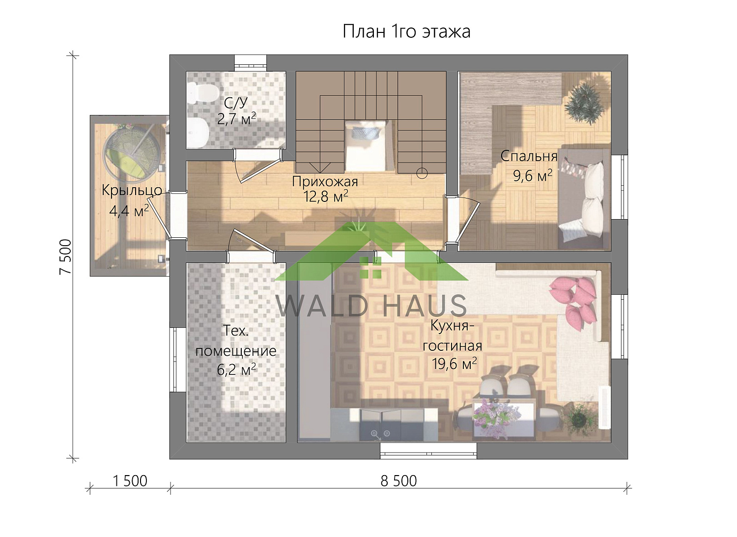 Каркасный дом Мелилья - Проект дома 7,5 х 8,5